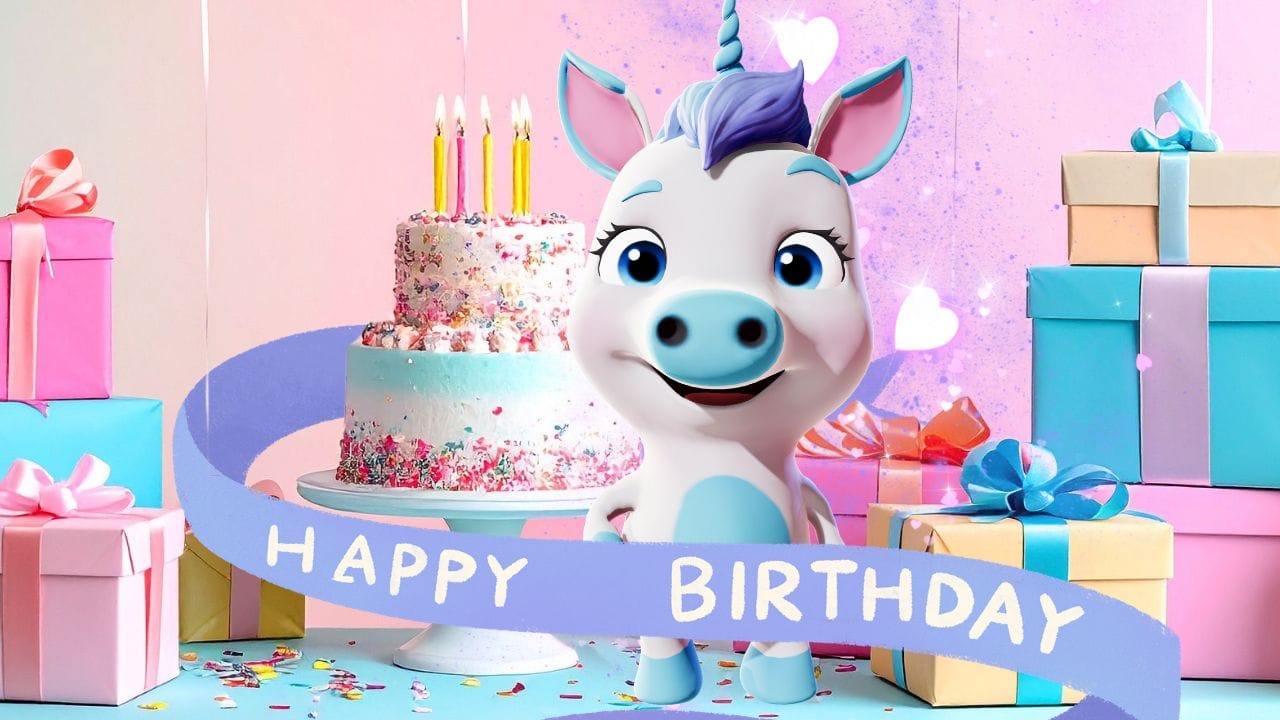 Make your own Animated happy birthday unicorn GIF Easy-to-use Animated Unicorn suite for students