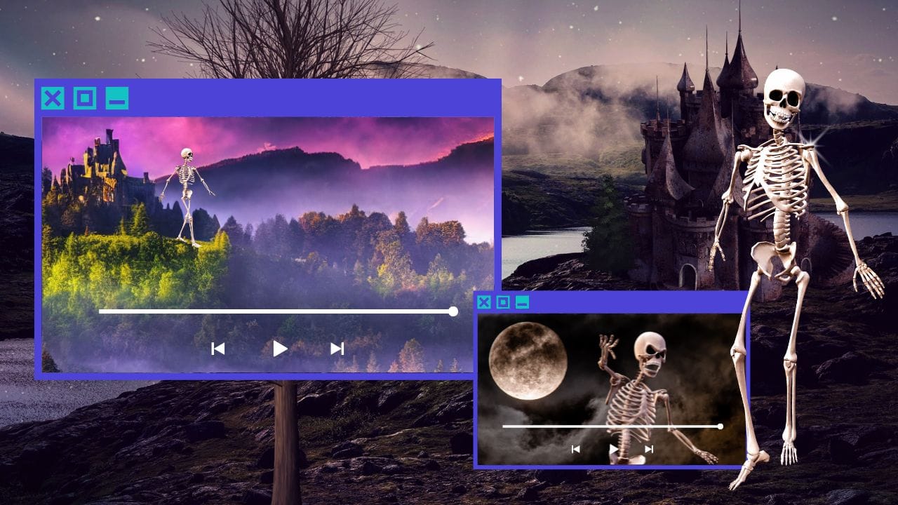 Custom dancing skeleton GIF generator with music  Funny skeleton animation templates for Instagram Reels