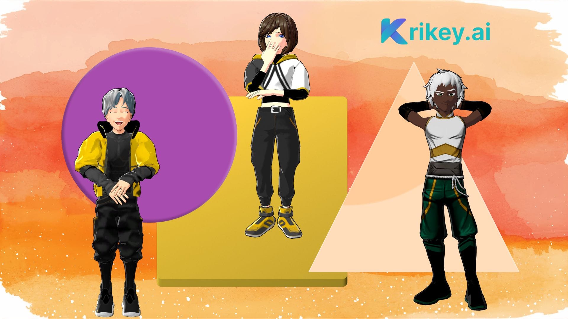 2 anime characters showing how 2D animation examples can be created in Krikey AI