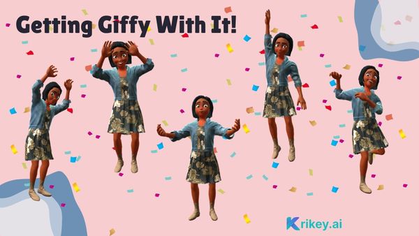 Animated characters in various poses as different frames of a GIF made with 3D Gifmaker