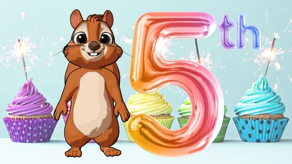 5th birthday invitation with cute cartoon characters animated invitation Krikey AI