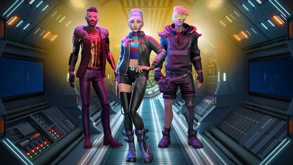 Space party Invitation with Ready Player Me characters made with Krikey AI Animation tools