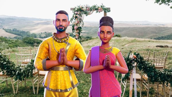 digital wedding invitations with cartoon characters made with Krikey AI digital wedding invitations generator