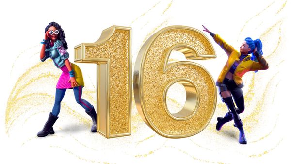 sweet 16 invitations with animated characters made with Krikey AI Animation tools