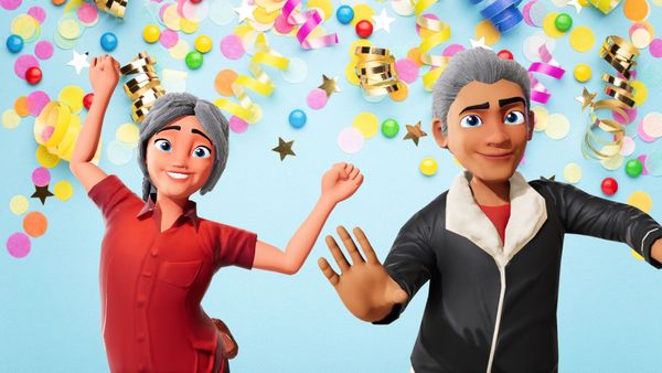 50th birthday invitations with talking avatars made with the Krikey AI digital invitation maker