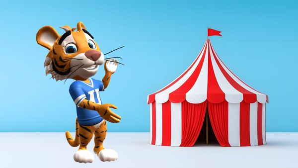 Circus birthday invitations made with cute cartoon characters in Krikey AI Animation Maker