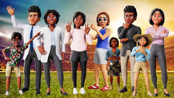 Family reunion invitations with family cartoons animated with krikey AI animation software