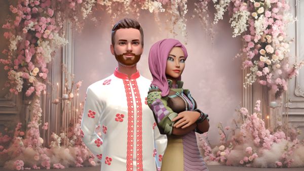 Muslim Wedding Invitations with cute cartoon characters and animated video