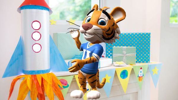 Personalized birthday invitations with cute cartoon characters made with Krikey AI invitation maker