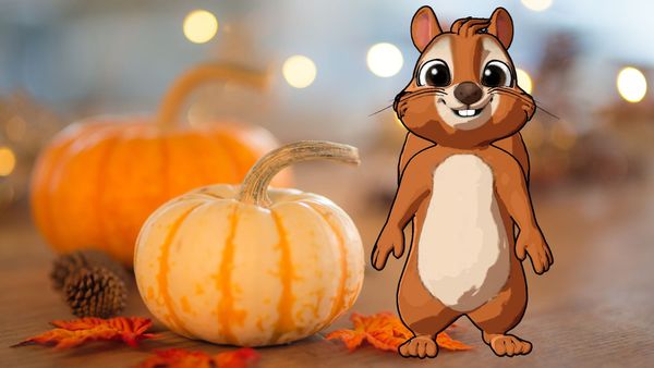 Thanksgiving invitation card with funny cartoon characters made with Krikey AI Video editor