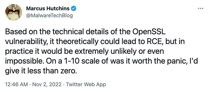 OpenSSL 3.0.7 - Otherwise Known As, The Hype That Was Not