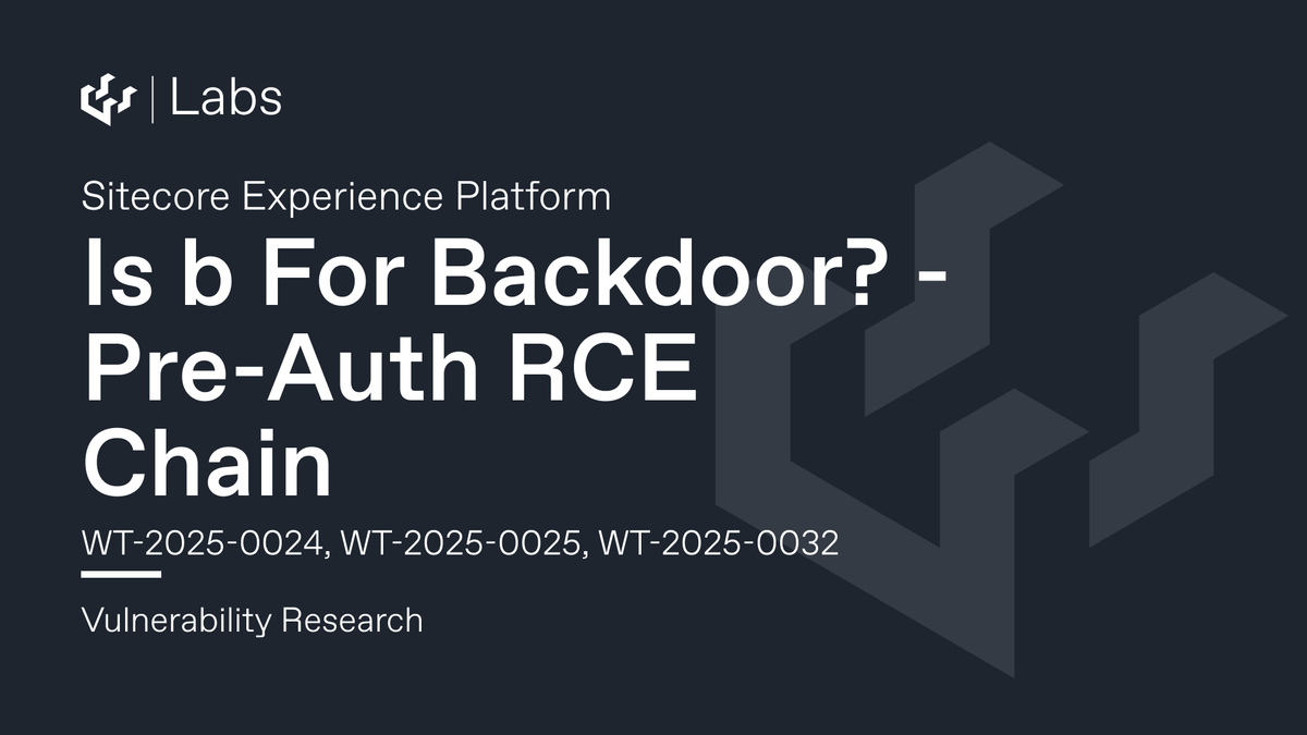 Is b For Backdoor? Pre-Auth RCE Chain In Sitecore Experience Platform