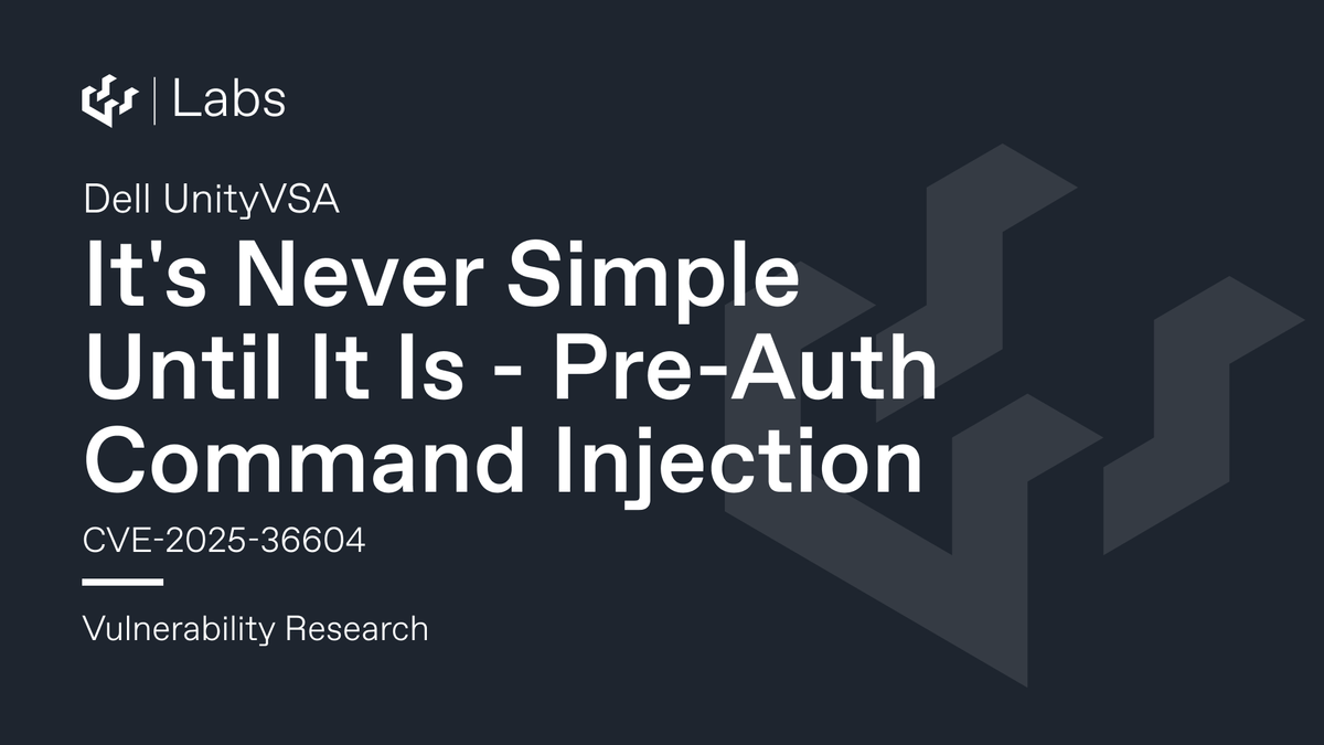 It's Never Simple Until It Is (Dell UnityVSA Pre-Auth Command Injection CVE-2025-36604)