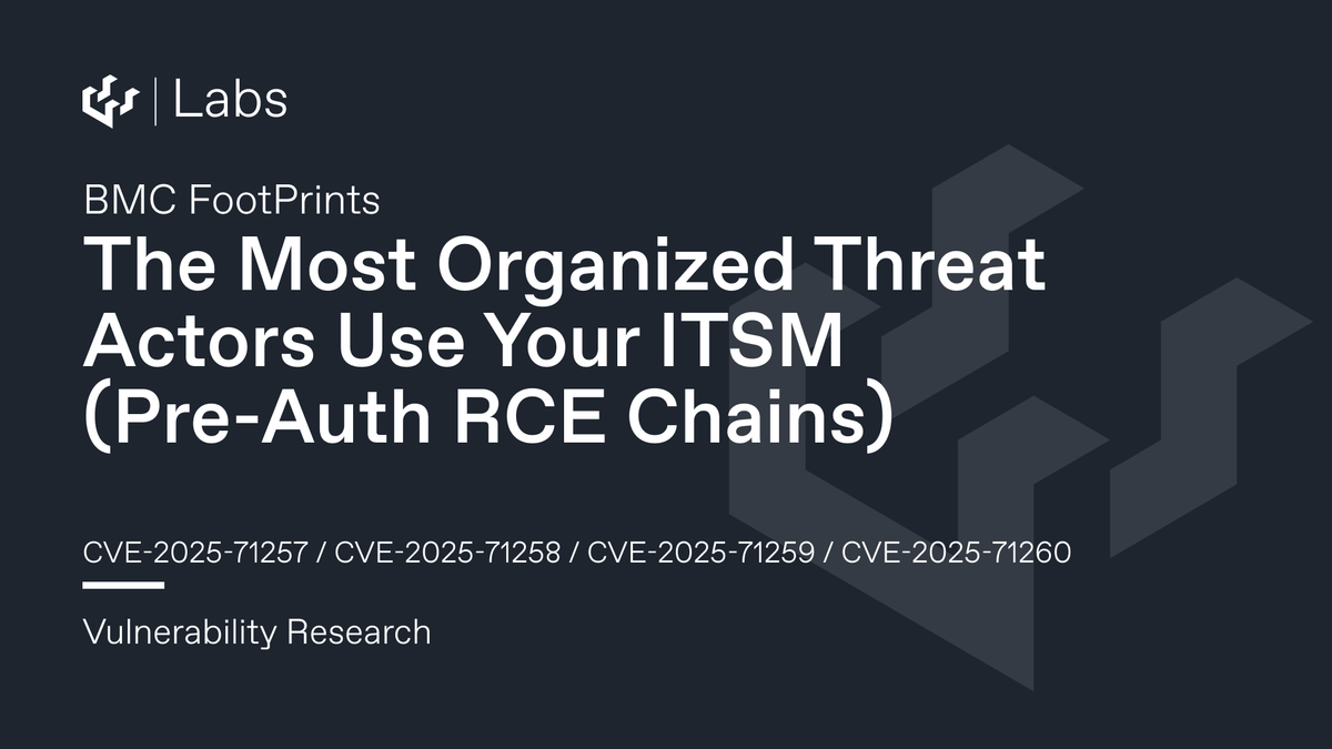 The Most Organized Threat Actors Use Your ITSM (BMC FootPrints Pre-Auth Remote Code Execution Chains)