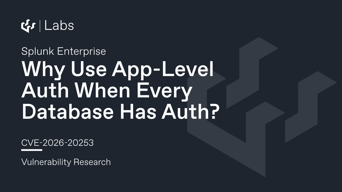 Why Use App-Level Auth When Every Database Has Auth? (Splunk Enterprise CVE-2026-20253 Pre-Auth RCE)