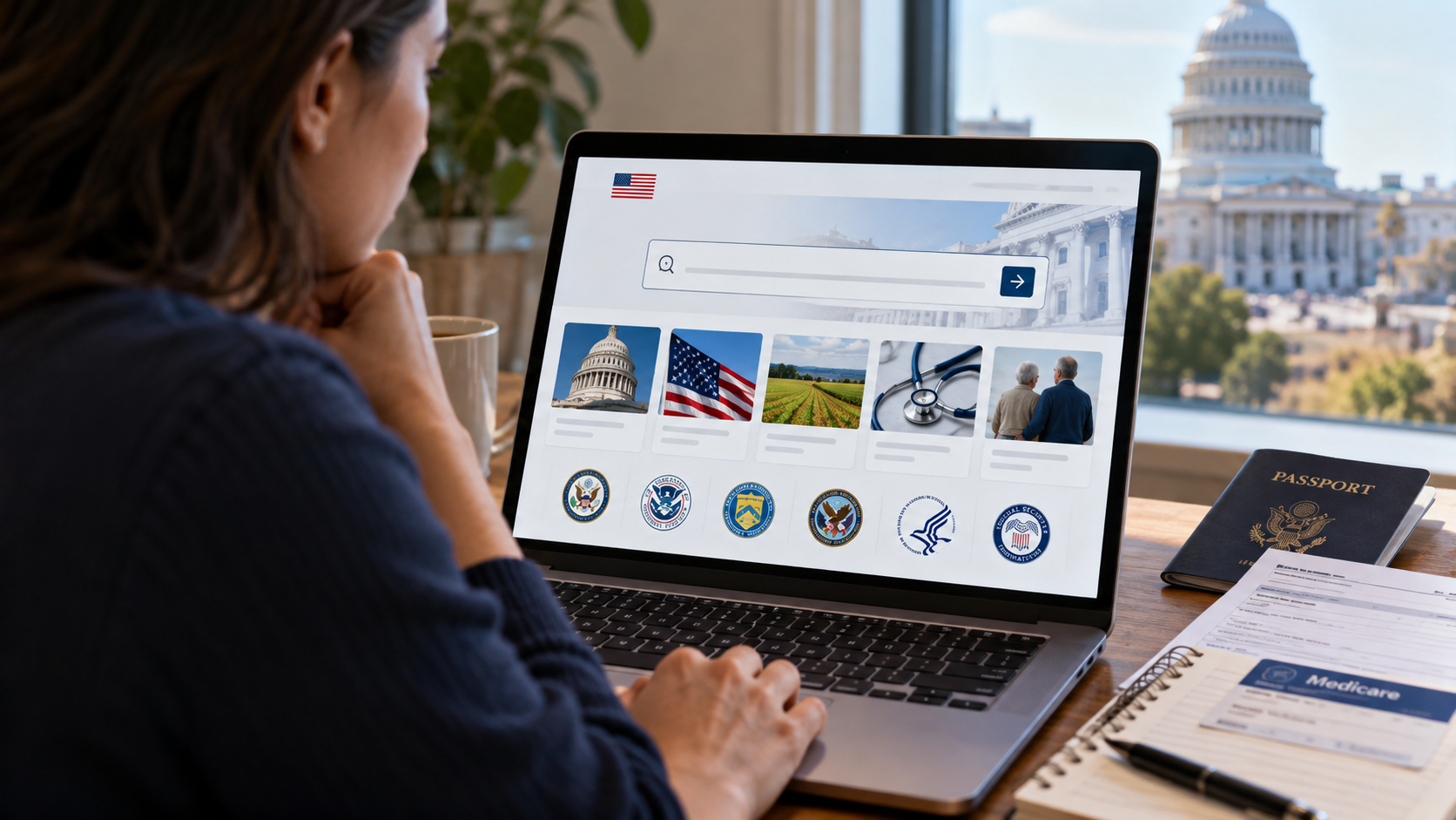 Conceptual illustration: Uncle Sam Gets a Chat Window