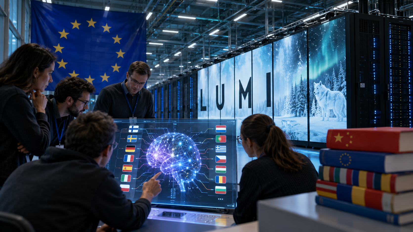 Conceptual illustration for Europe’s AI Passport Has a Chinese Stamp