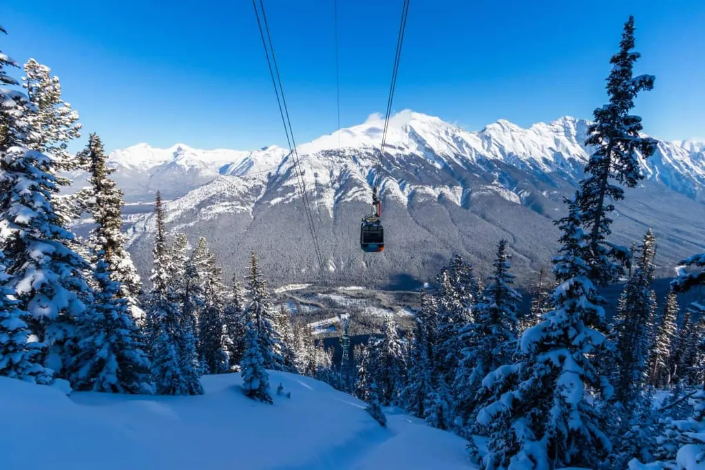 Banff Gondola In Winter Alberta Canada