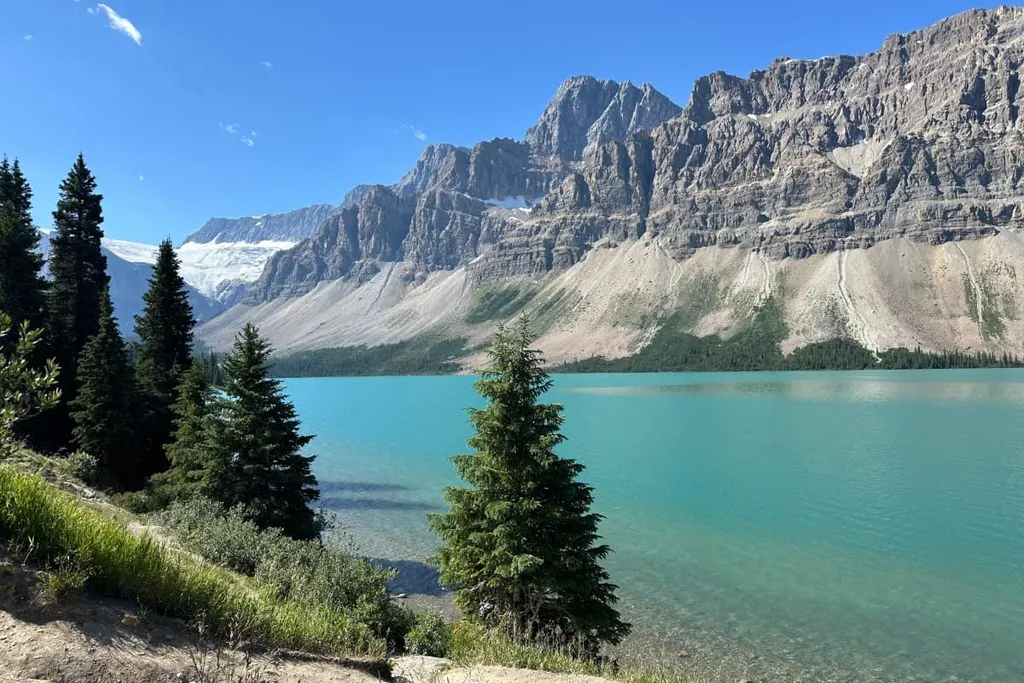 Bow Lake In Summer Banff Park Canada