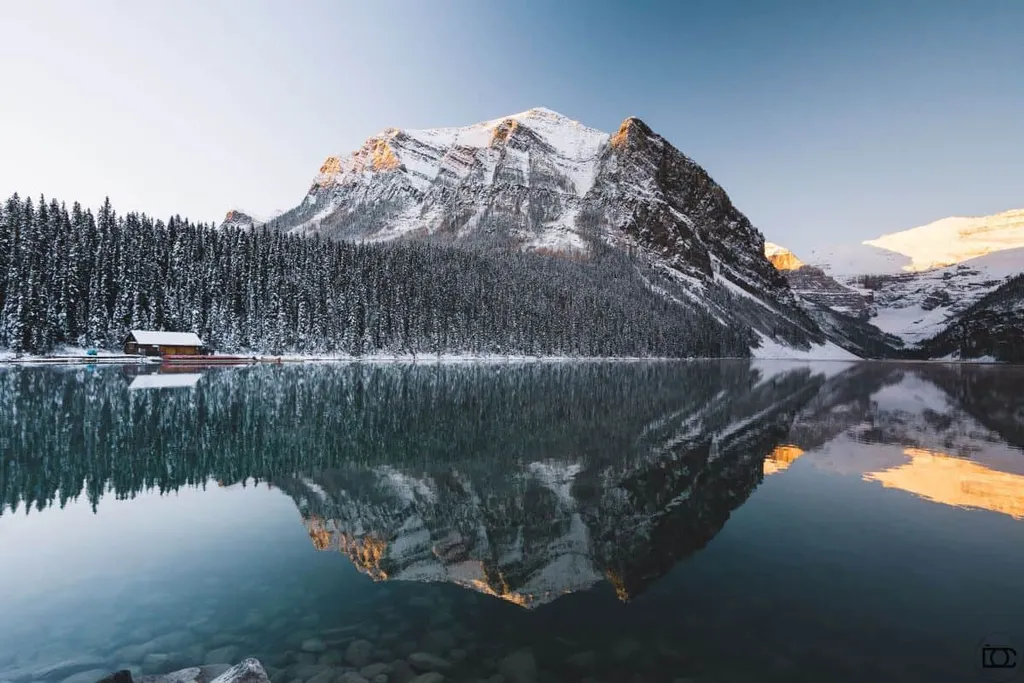 Lake Louise In Winter Banff National Park Alberta Canada Snowy Rocky Mountains