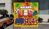 A mural that reads We are Los Angeles with soccer balls and palm trees