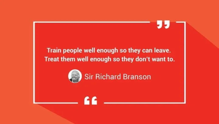 Richard Branson's quote on employee development