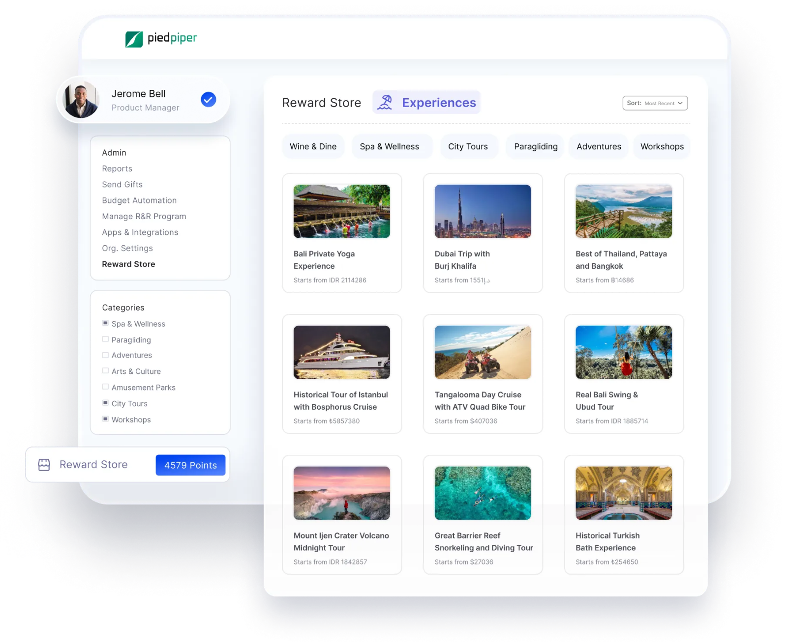 Empuls Experience Rewards store