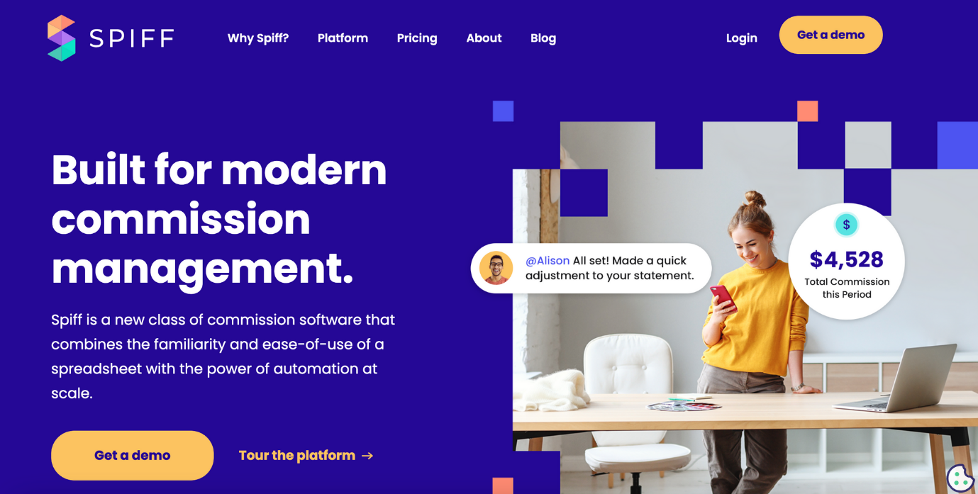 Spiff sales incentive and commission tracking software