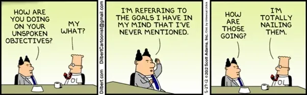 Dilbert Comic Strip displaying lack of communication and clarity