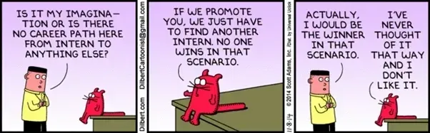 Dilbert Comic Strip displaying Lack of professional and personal development