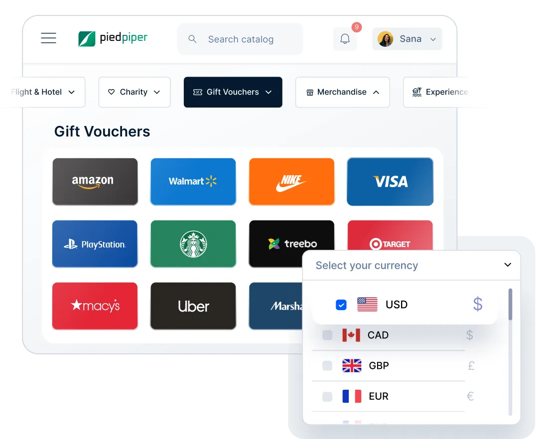 empuls gift and vouchers dashboard