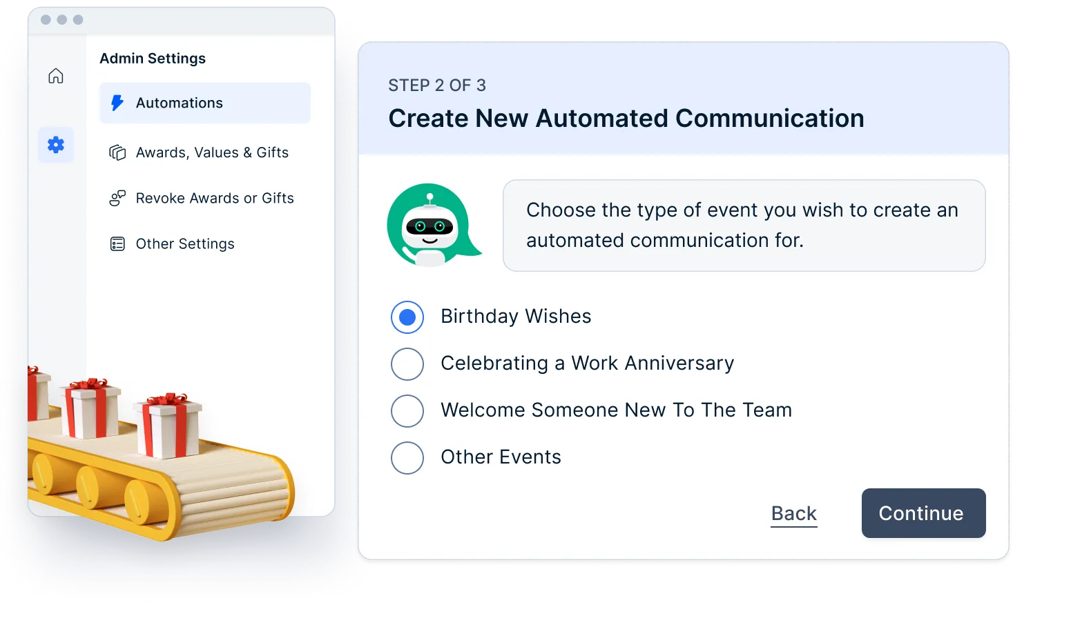 Empuls allows quick recognition in a few clicks—whether it’s a birthday wish, a value badge, or a nomination for a quarterly award