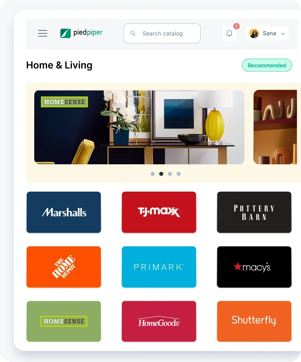 Home and living giftcards