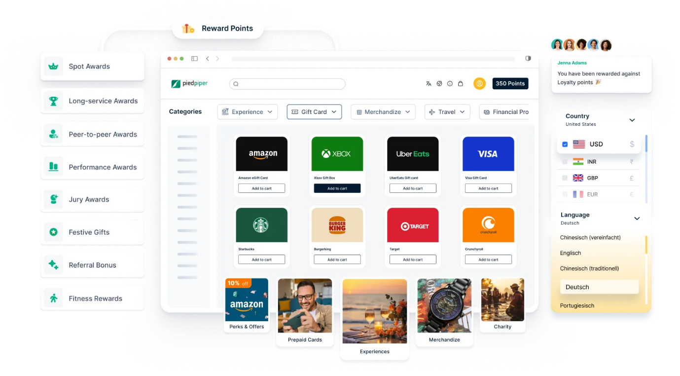 Power seamless gifting and rewards