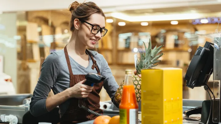 A happy retail employee