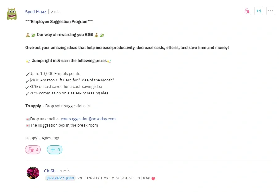 Empuls employees inputs