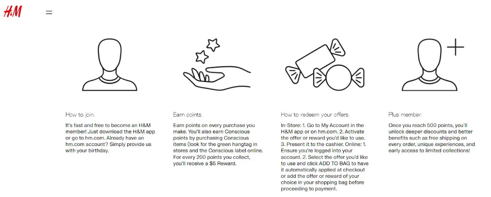 H&M Loyalty Program Infographic