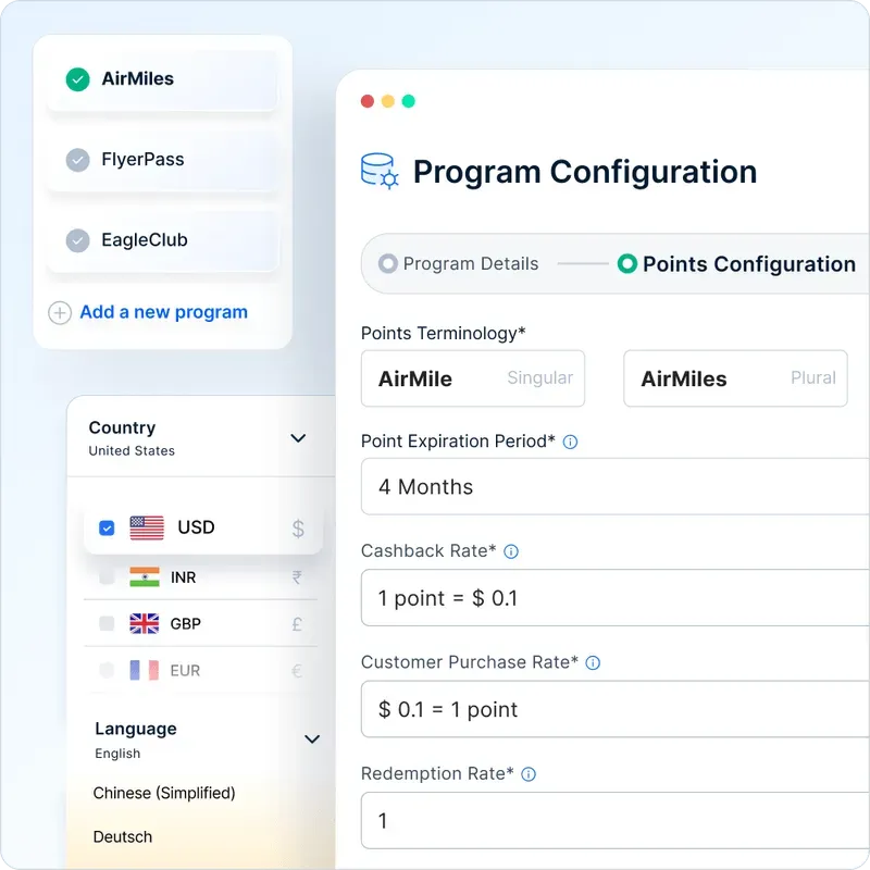 dashboard-Program configuration