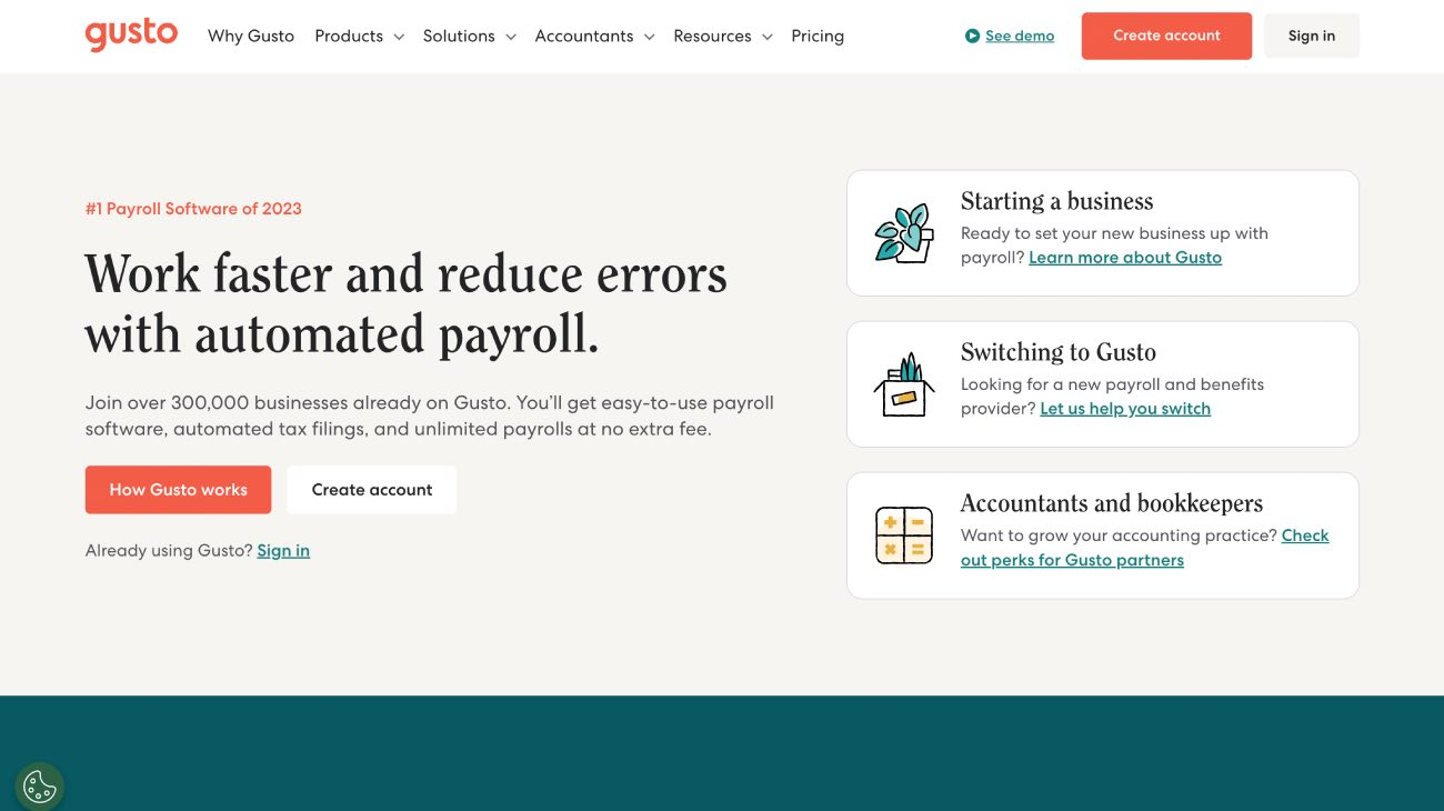 Gusto Payroll & benefits software