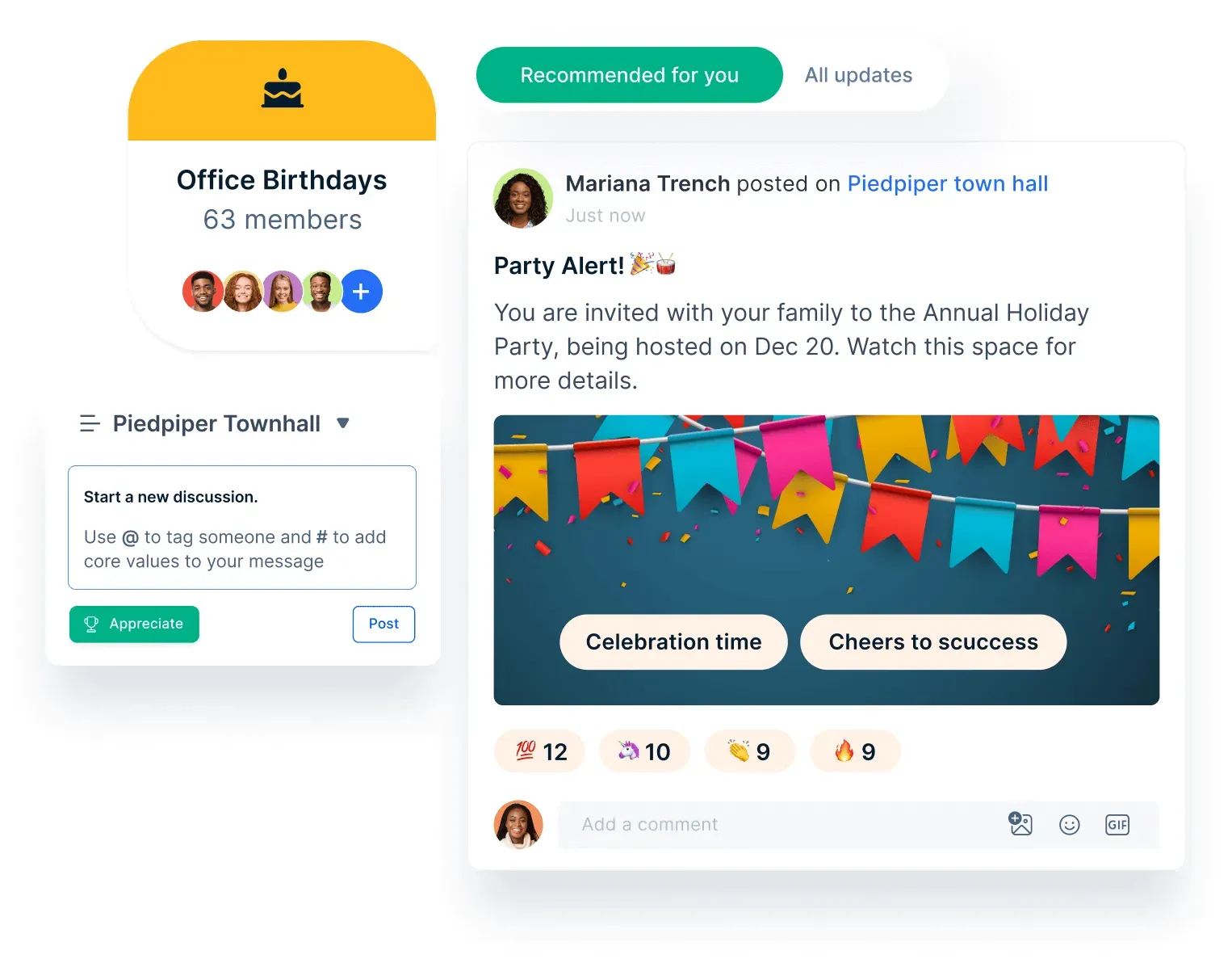 Social intranet and community engagement