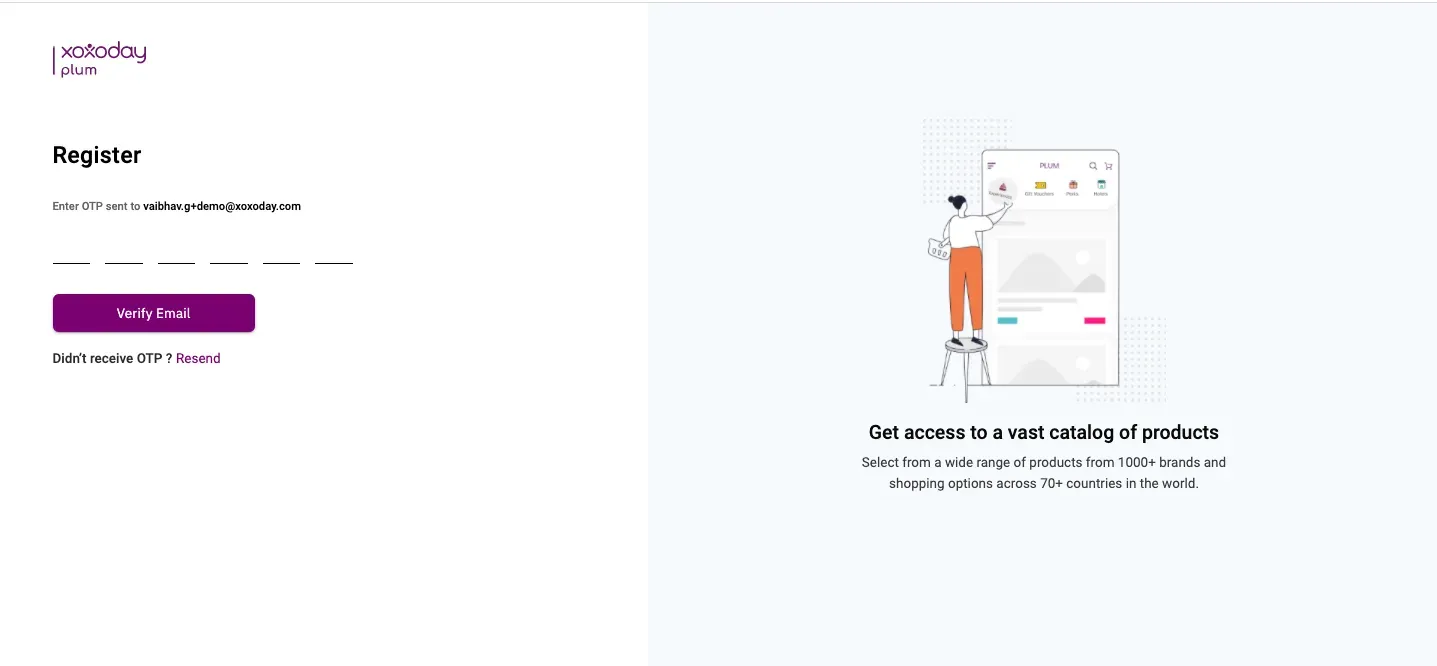 Plum registration page