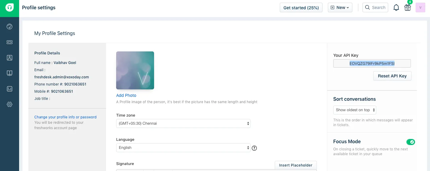 Plum Freshdesk API Key 