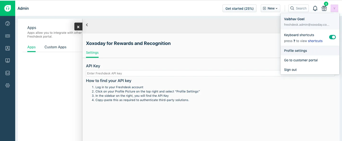 Xoxoday Freshdesk Dashboard