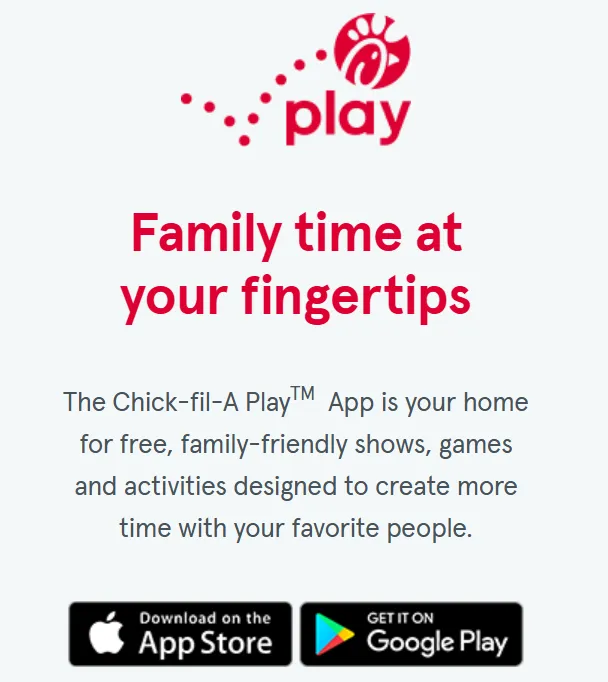 Chich-fil-A Play app infographic