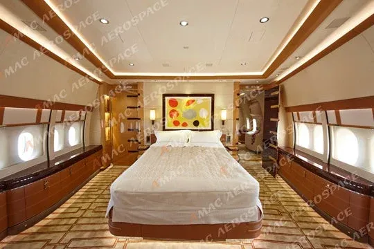 Master bedroom of Trump's Grift Force One. Image courtesy of AMC Aerospace