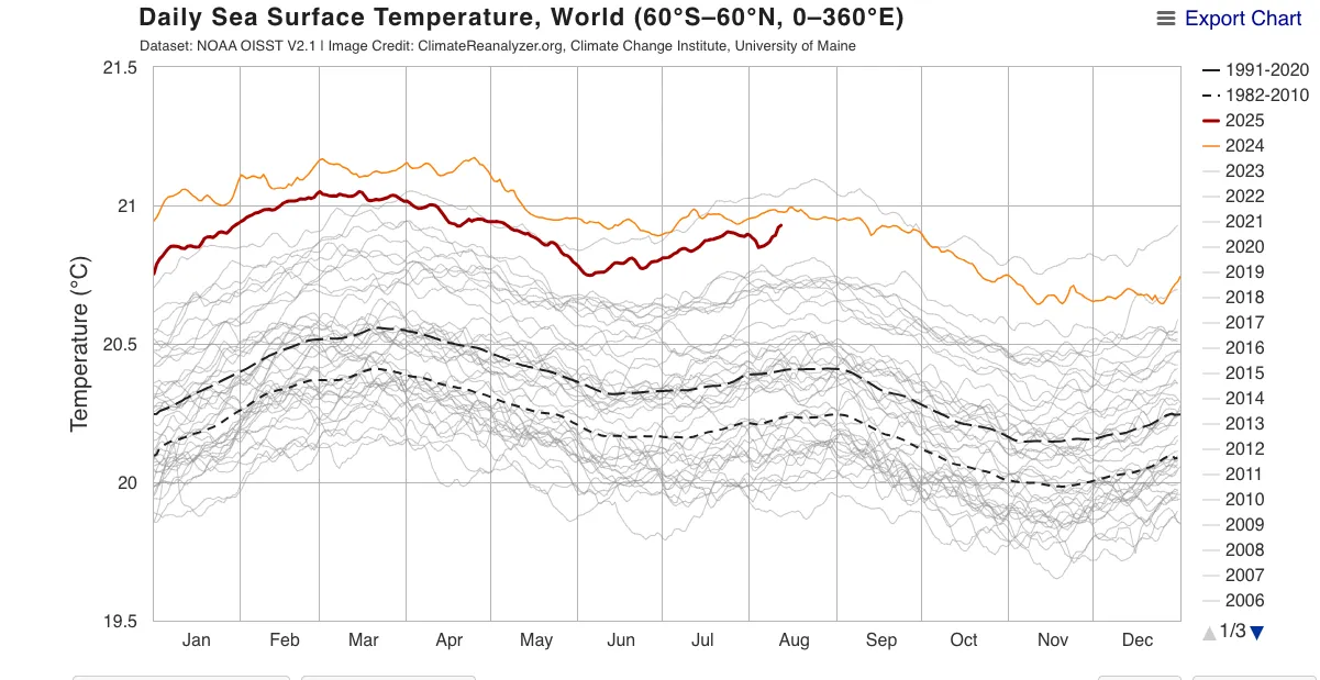 In May 2023, sea surface temperatures leaped far beyond any previous rise in the historical record. 