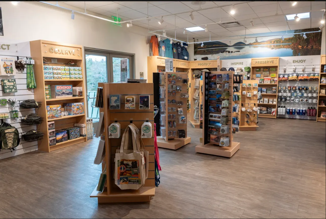 Inside a National Park gift store.