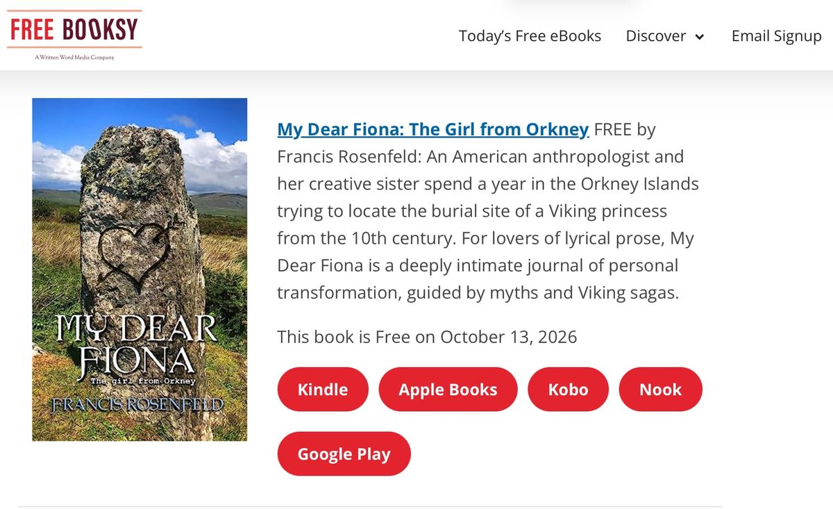 Find My Dear Fiona on Freebooksy.com