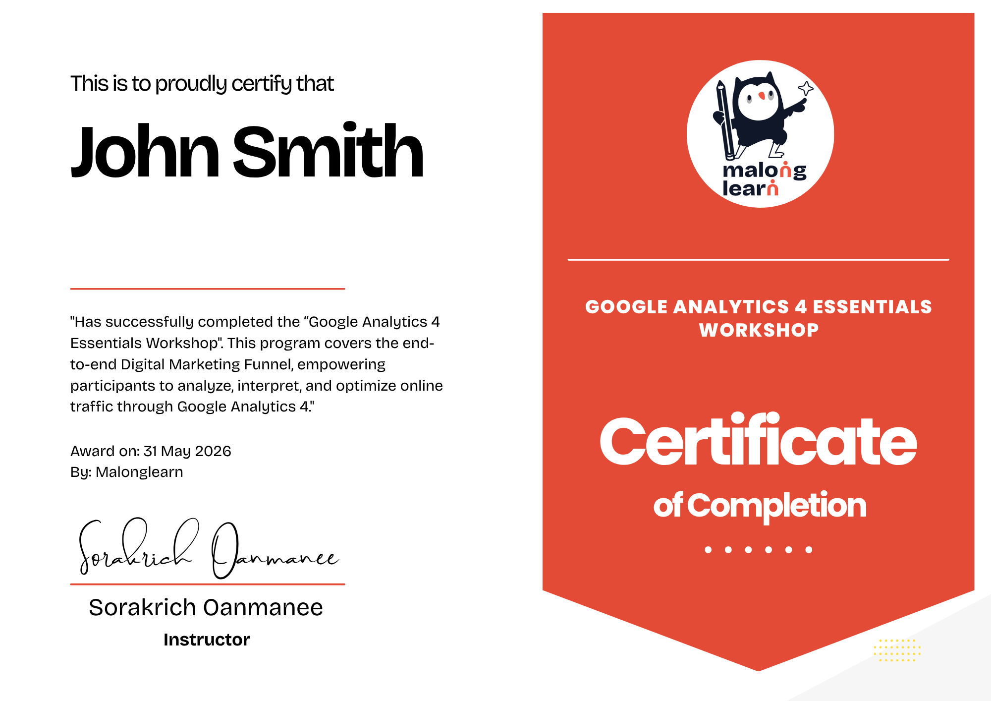 Digital Certificate GA4