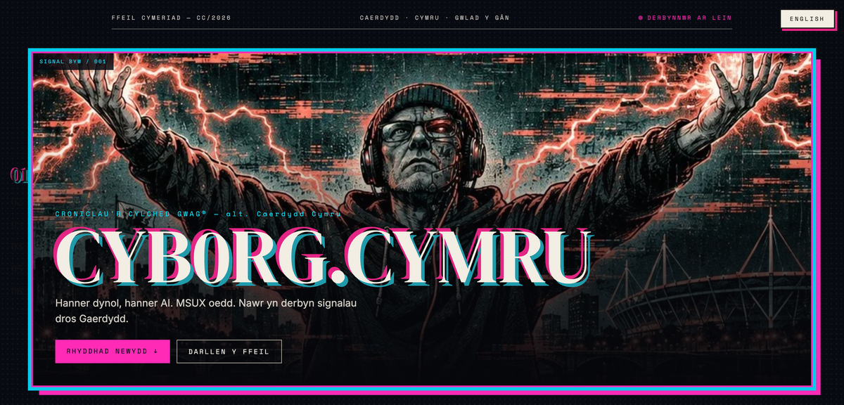 Argraffiad Cymraeg i Cyborg.Cymru